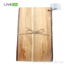 Solid Wood Cutting Board with Nature Bark